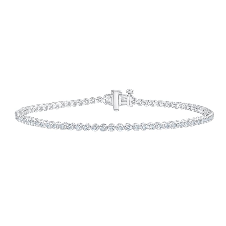 14kt White Gold VS2 I 1.00ctw Round Diamond Bracelet