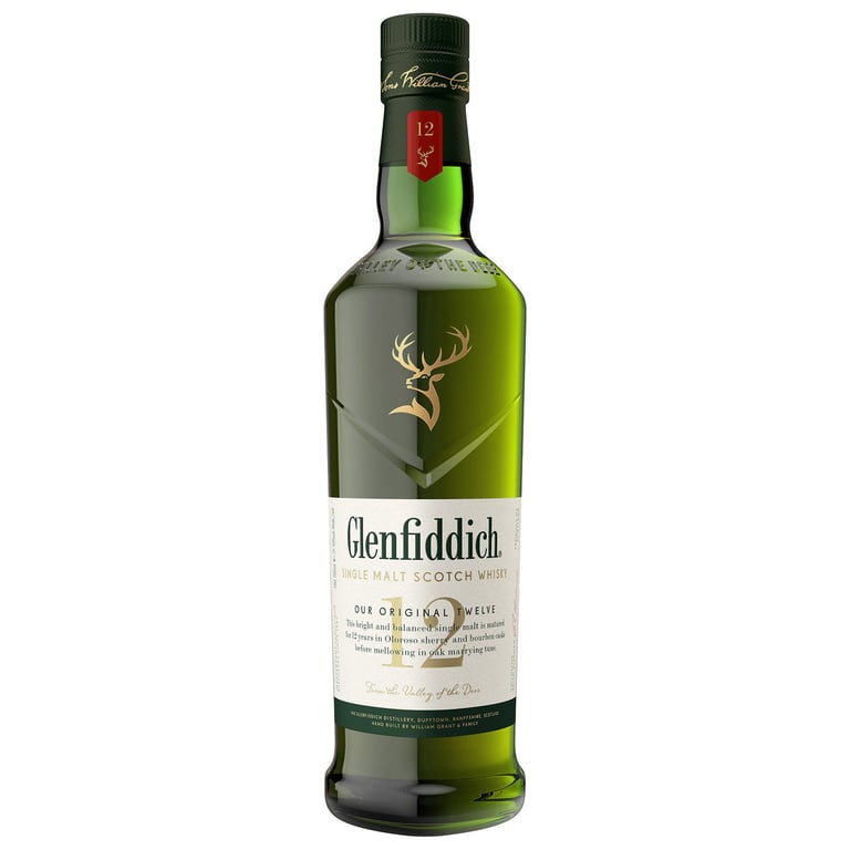 Glenfiddich 12 Year Old Single Malt Scotch Whisky Scotland 750 ML