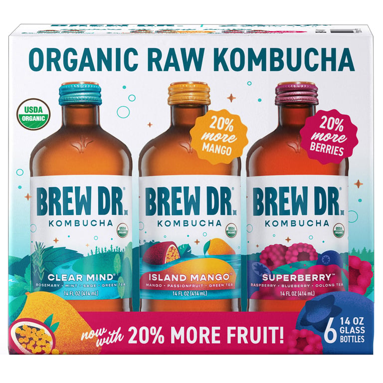 Brew Dr. Organic Kombucha Variety Pack 6/14 oz