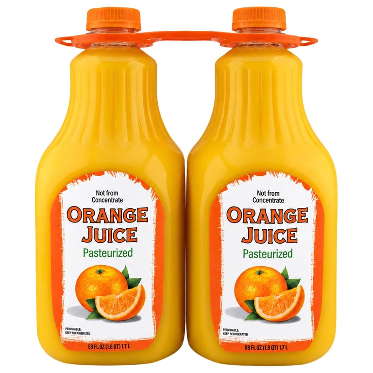 Orange Juice, Not From Concentrate, 2 Bottles, 59 fl oz Each