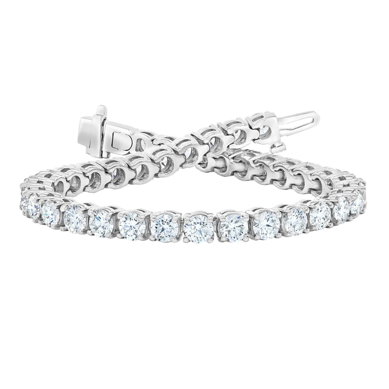 14kt White Gold VS2 Clarity I Color 12.00 CTW Round Brilliant Diamond Tennis Bracelet