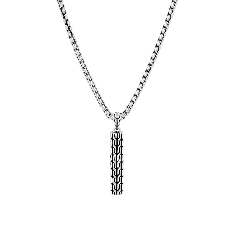 John Hardy Sterling Silver 24" Box Chain with Pendant