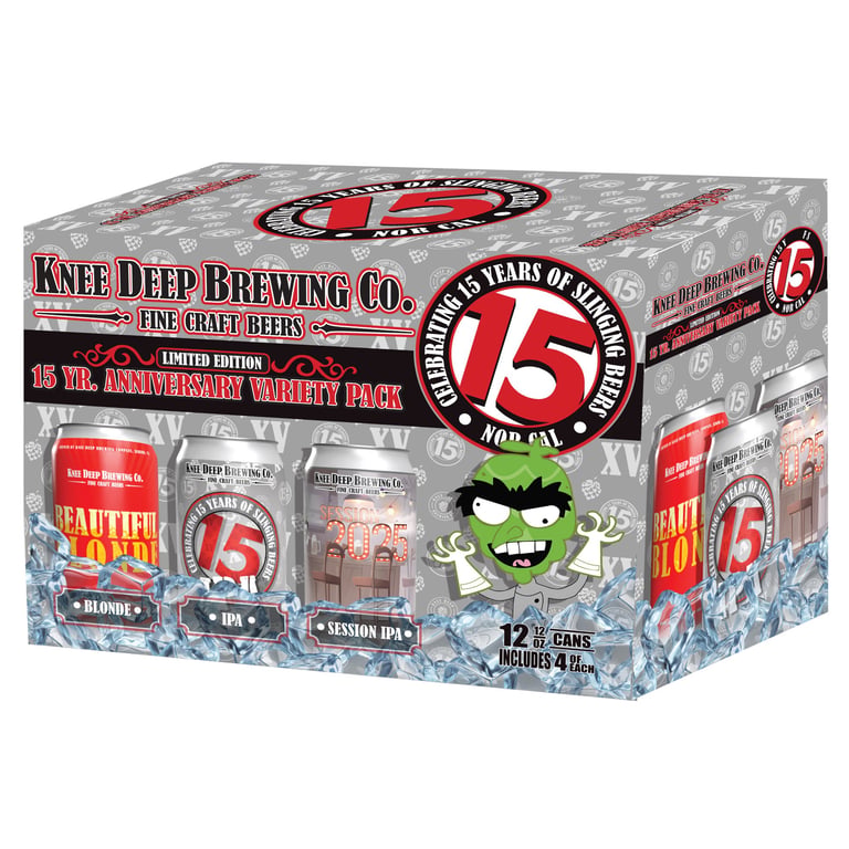 Knee Deep Brewing 15th Anniversary Variety Pack, Auburn, CA, 12/12 oz Cans