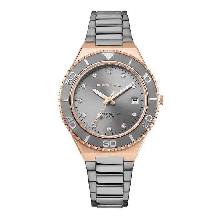 BERING Arctic Sailing Rose Gold Tone Case Women's Watch