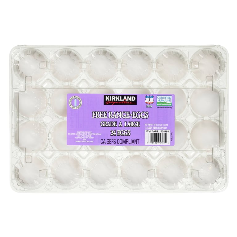 Costco Kirkland Signature Organic Extra Large Eggs, Free Range, USDA ...