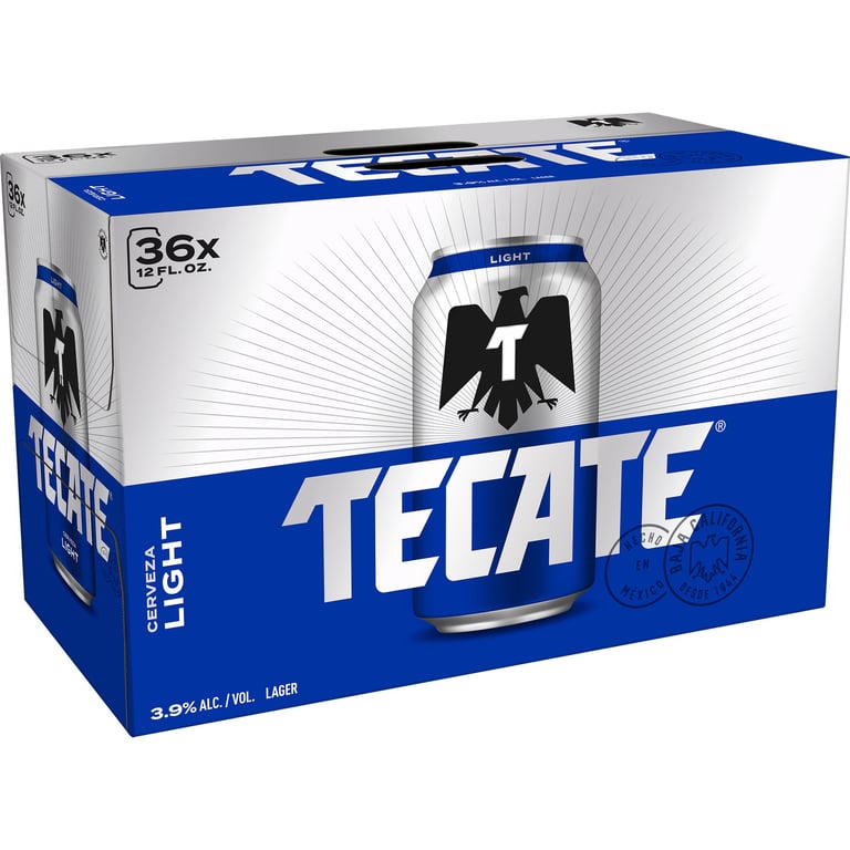 Tecate Light Mexican Beer 36/12 oz Cans