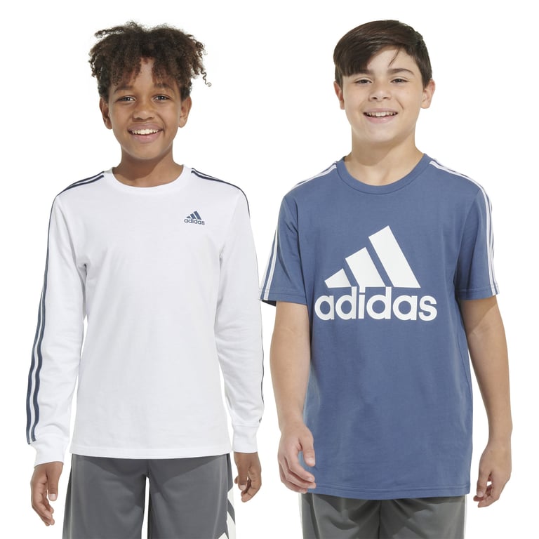 Adidas Youth 2-Pack Long Sleeve & Short Sleeve Tee