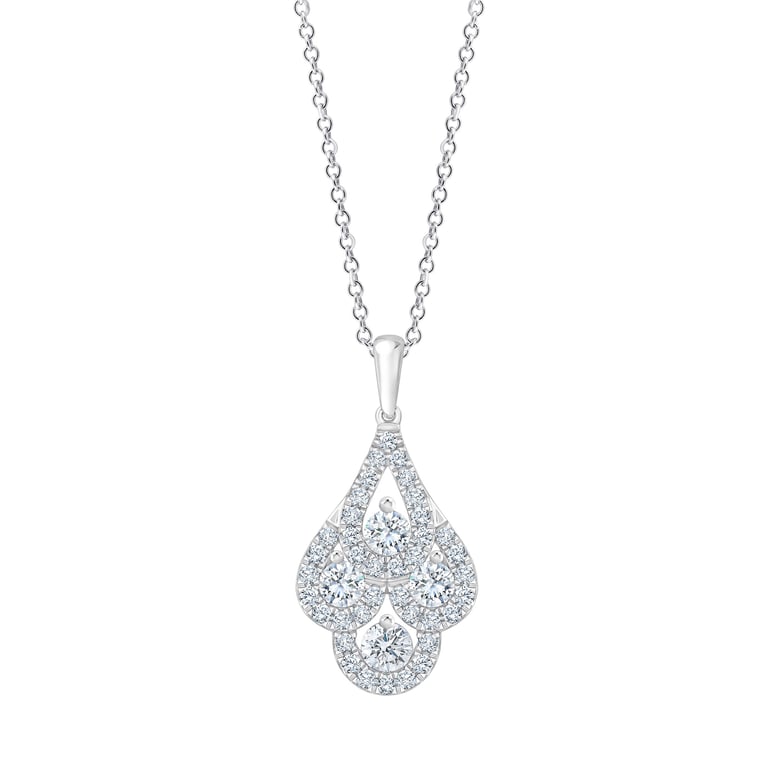 14kt White Gold VS2 I 0.60 CTW Round Diamond Pendant