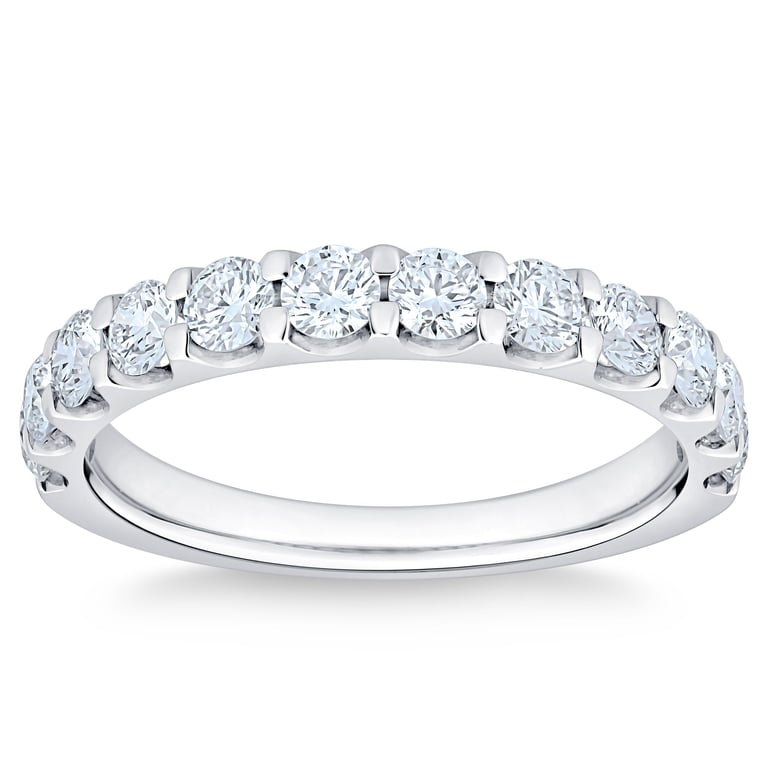 14K WHITE GOLD I VS2 1CTW ROUND BRILLIANT DIAMOND BAND