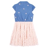 zunie denim dress Zunie denim white lace dress youth size M (10/12)