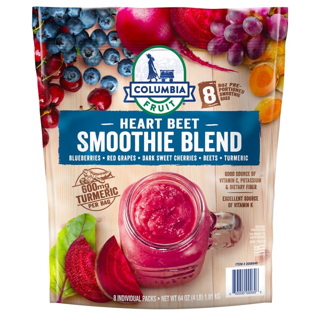Columbia Fruit Heart Beet Smoothie, 8 × 8 oz Bags