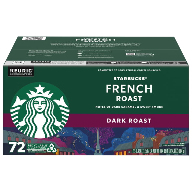 Starbucks French Roast Dark Roast 72 Count K-Cup Pods