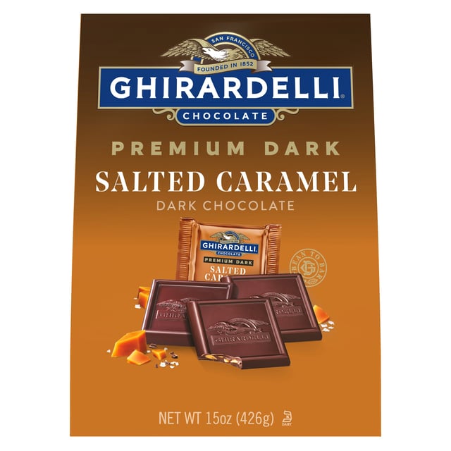 Ghirardelli Premium Dark Salted Caramel Dark Chocolate Squares 15 oz