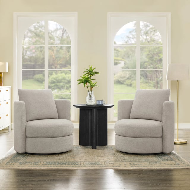 Thomasville Davos Fabric 2-Pack Gray Chairs
