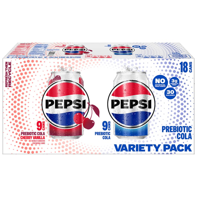Pepsi Prebiotic Cola Variety Pack, 18 ct / 12 oz