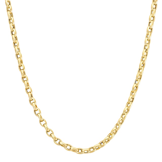 14kt Yellow Gold Oval Rolo Necklace Made in Italy