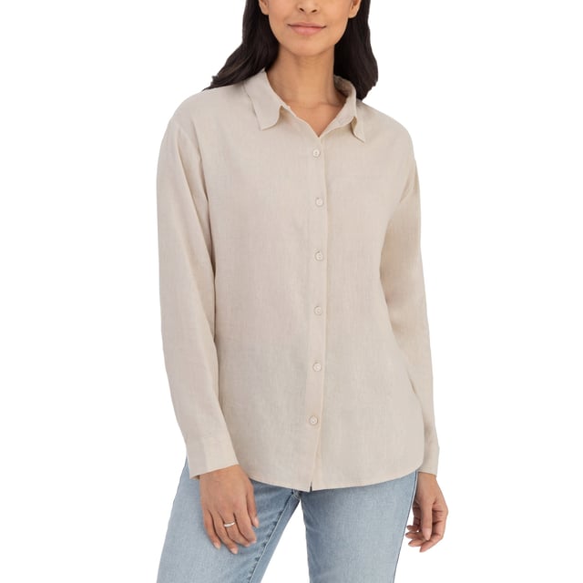 BLANKNYC Women's Linen Blend Button-Up Shirt