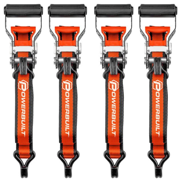 Powerbuilt Ratchet Tie Downs 4-Piece 1.5" x 16'