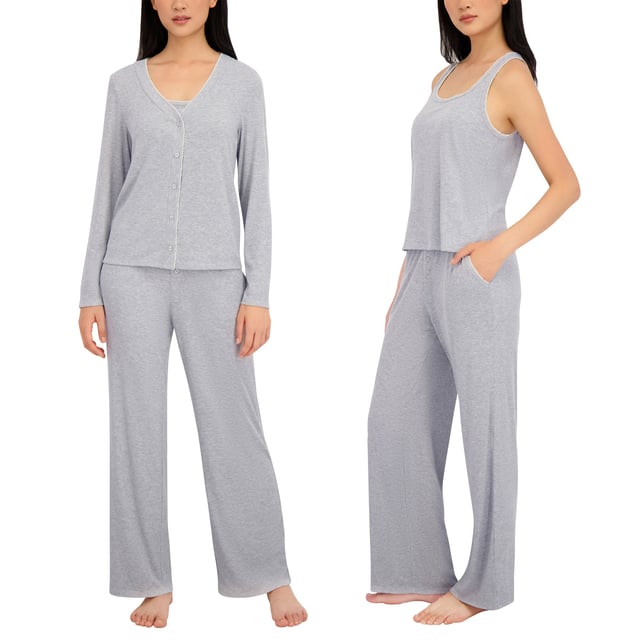 Live2Lounge Women's 3-Piece Picot Lounge Set
