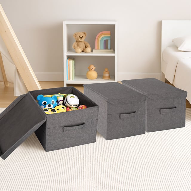 Allspace Collapsible Fabric 3-Pack Storage Bins