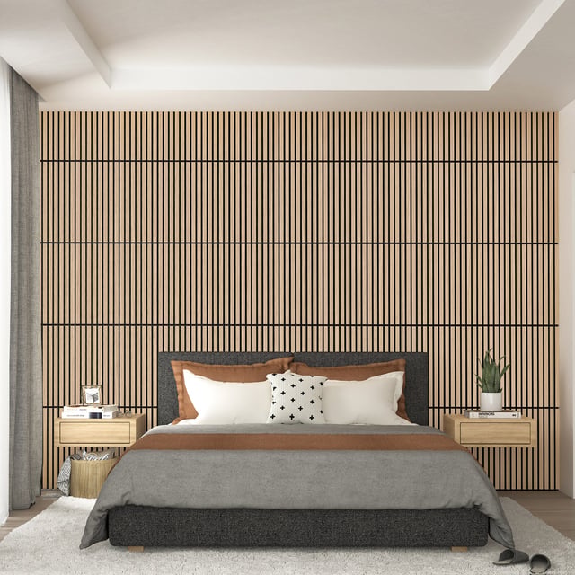 Sonolok Sound-Absorbing Wall Panel Kit - Oak & Black