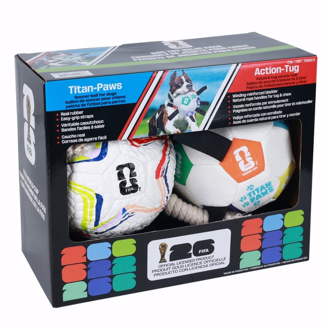 FIFA World Cup Dog Soccer Ball Pack, 2-Pack