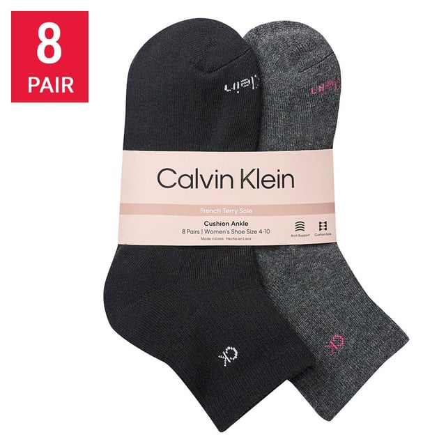Calvin Klein Women's High Quarter Sock 8-Pair
