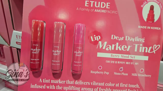 Etude Dear Darling Lip Marker Tint, Berry Mood Set (3 Pack)