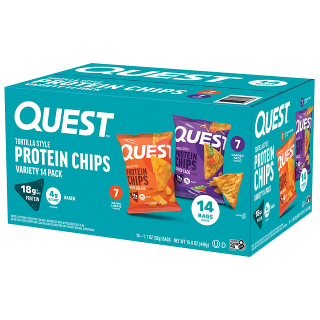 Quest Tortilla Chips Nacho and Loaded Taco 14/1.1 oz