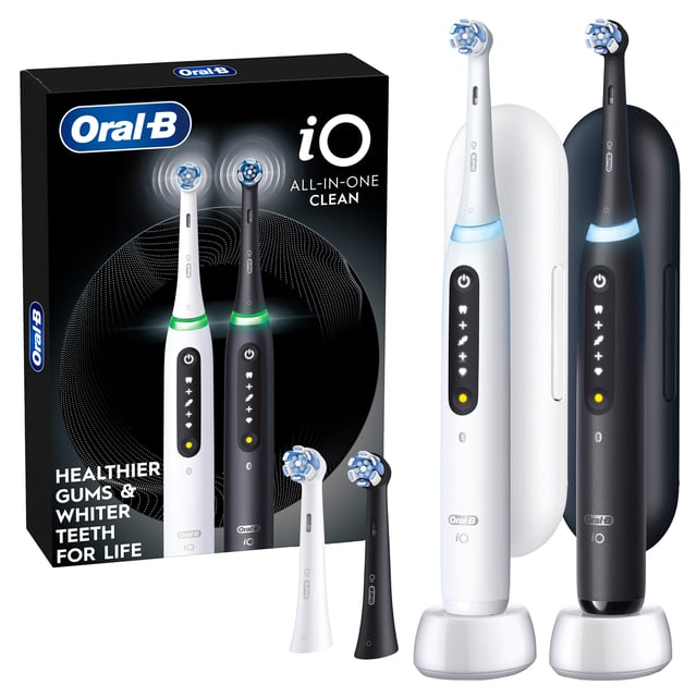 Oral-B iO All-in-One Clean Rechargeable Electric Toothbrush Handles 2-Pack