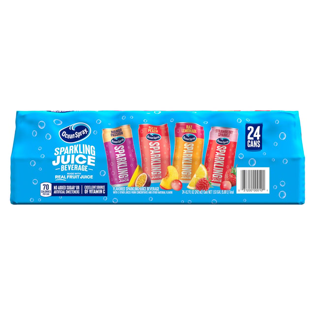 Ocean Spray Sparkling Juice Variety Pack, 24 x 8.2 oz Cans