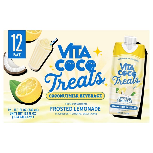 Vita Coco Treats Frosted Lemonade Coconutmilk Beverage, 12-Pack