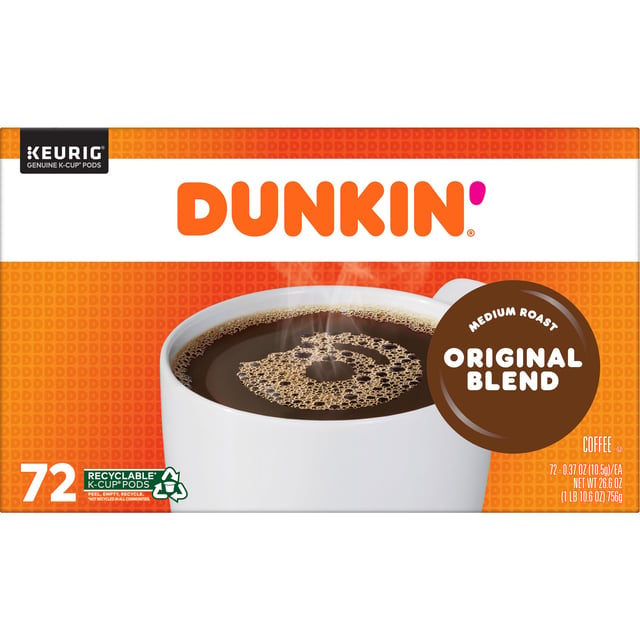 Dunkin' Donuts Original Blend Medium Roast 72 Count K-Cup Pods