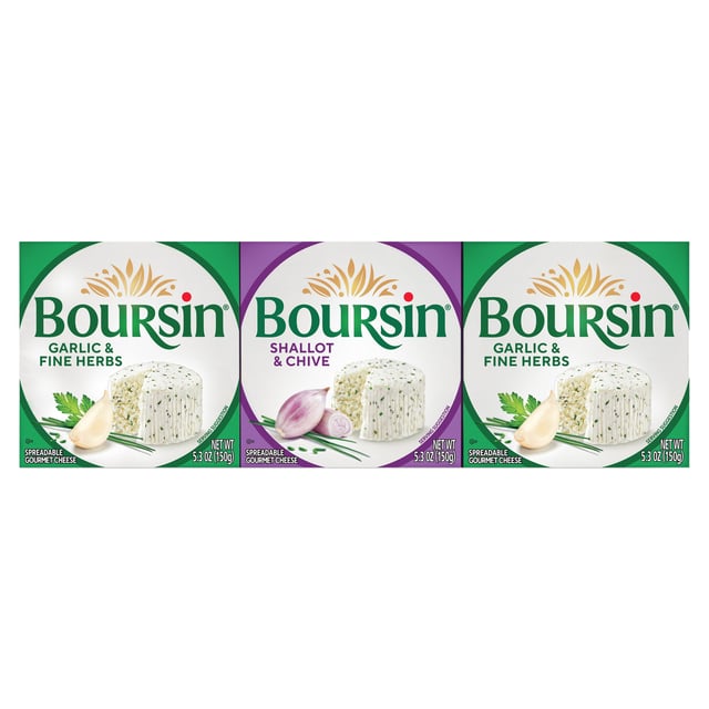 Boursin 2-Herb/1-Chive Cheese 3/5.2 oz