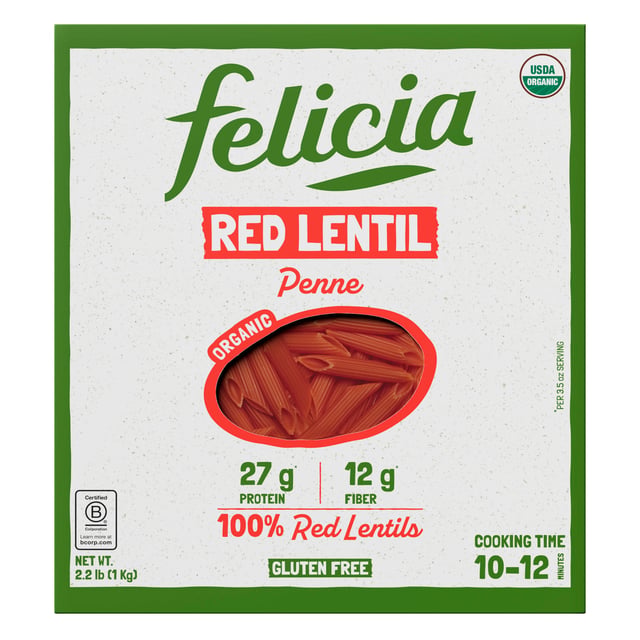 Felicia Organic Red Lentil Penne 2.2 lb