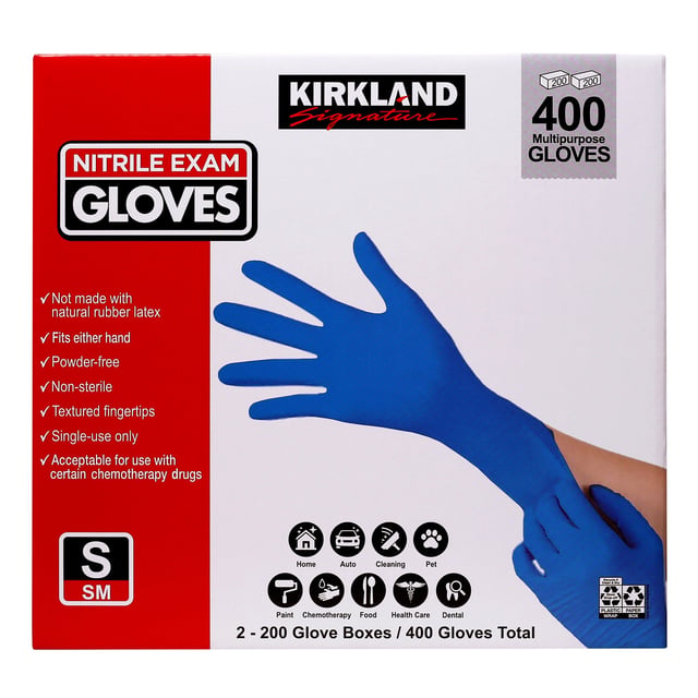 Kirkland Signature Nitrile Exam Glove Small 2/200 CT