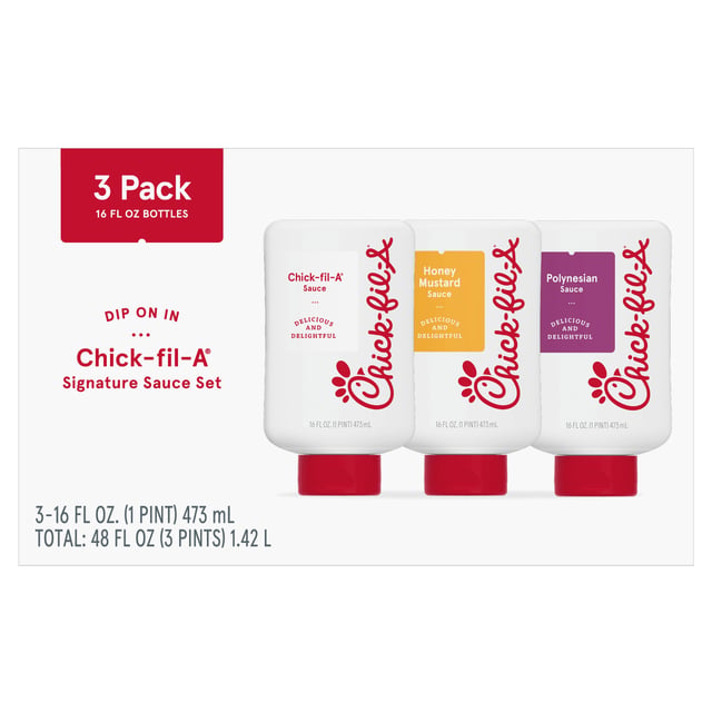 Chick-fil-A Sauce Variety Pack, 3 x 16 oz