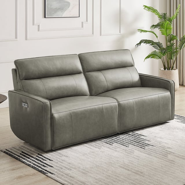 Henredon Keira Leather Power Sofa with Power Headrests