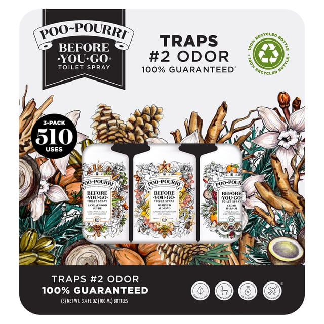 Poo-Pourri Before-You-Go Toilet Spray, 3-Pack, 3.4 fl oz Each