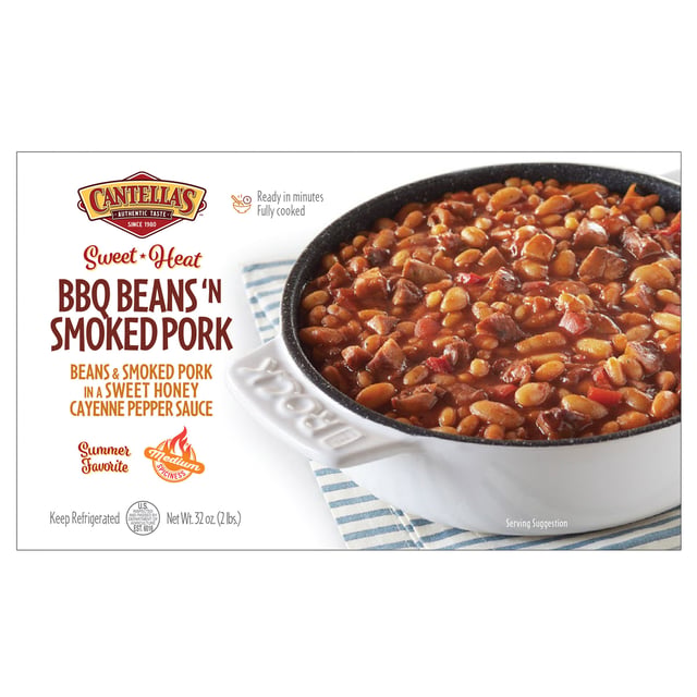 Cantella's Sweet Heat BBQ Beans 'N Smoked Pork, 32 oz