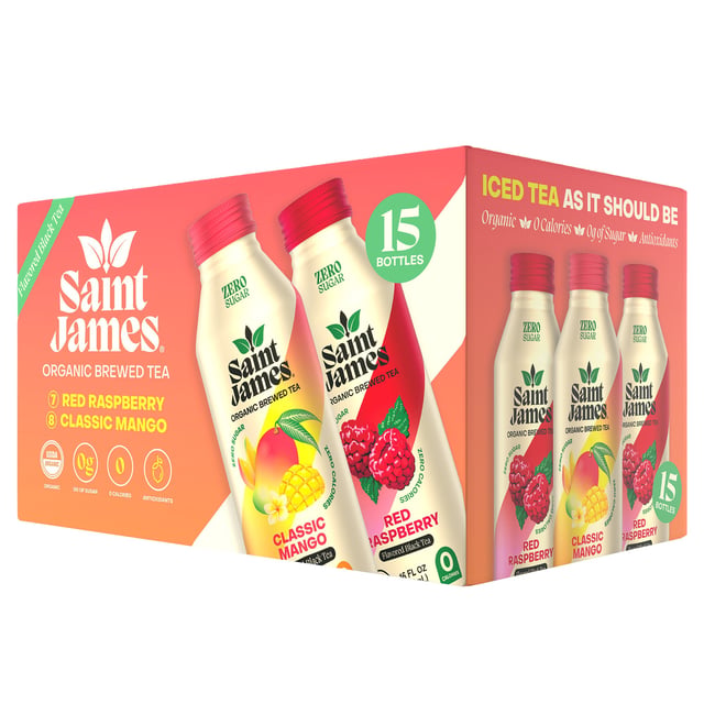 Saint James Organic Black Tea Variety Pack, 15 × 16 oz