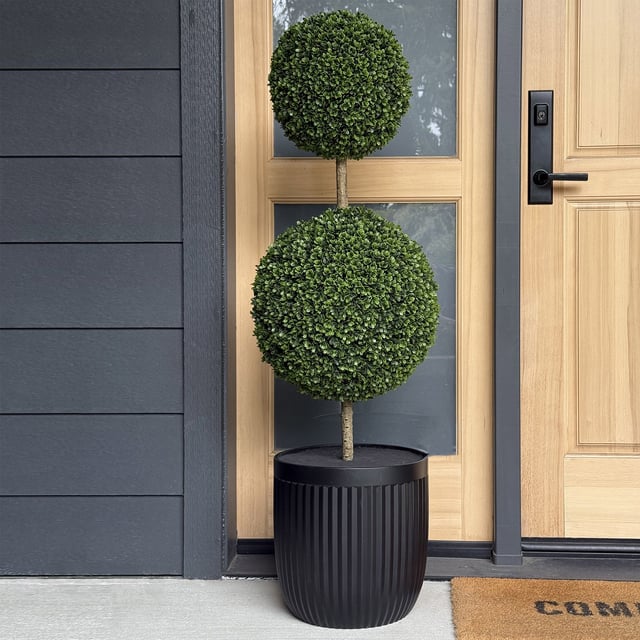47" UV Resistant Double Ball Boxwood Topiary