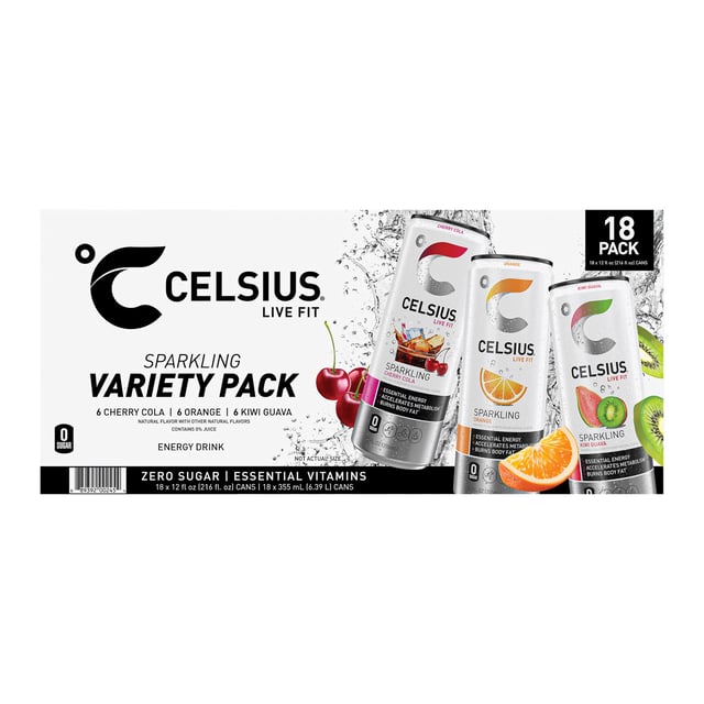 Celsius Core Variety Pack, 18 Count, 12 fl oz Cans