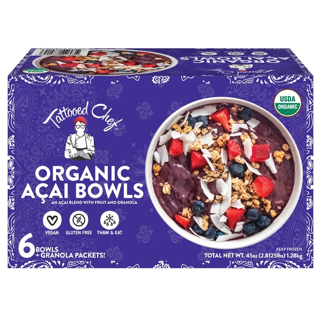 Tattooed Chef Organic Acai Bowls, 6-Count / 7.5 oz