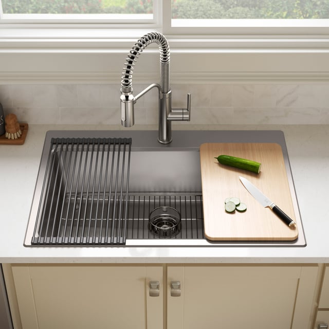 Kohler Provo 33" Dual Mount Single-Bowl Workstation Kitchen Sink Kit