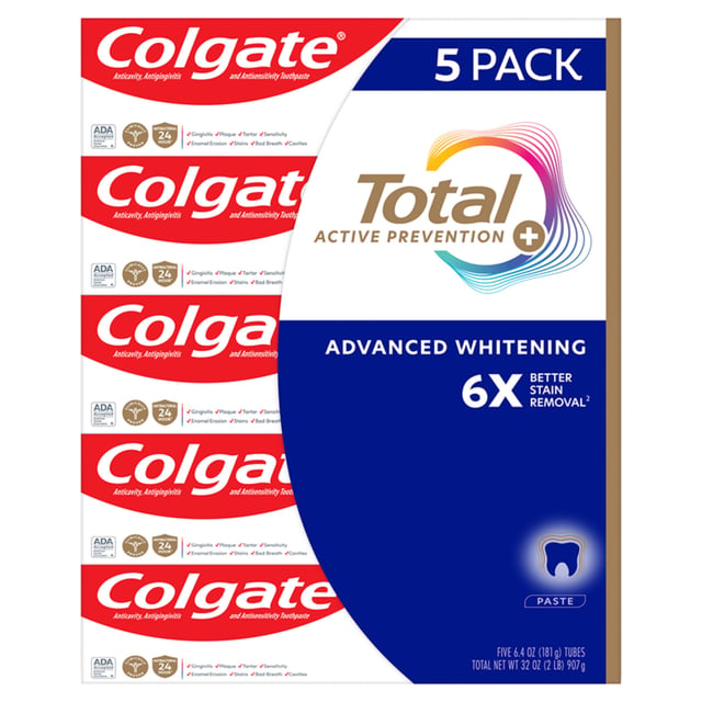 Colgate Total Active Prevention Toothpaste, 5-Pack 6.4oz