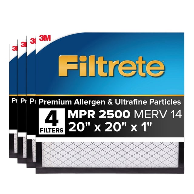 3M Filtrete 2500 Series 20x20x1 4-Pack Furnace Filter