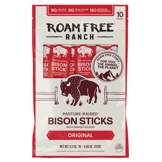 Roam Free Original Bison Stick, 10-Pack / 0.85 oz Each (0.53 lb)