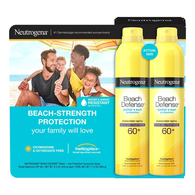 Neutrogena Beach Defense SPF 60+ 2-Pack, 8.5 oz Each