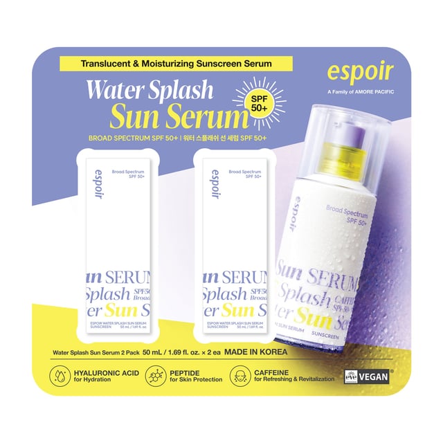 Espoir Water Splash Sun Serum SPF 50+ 1.69oz 2-Pack
